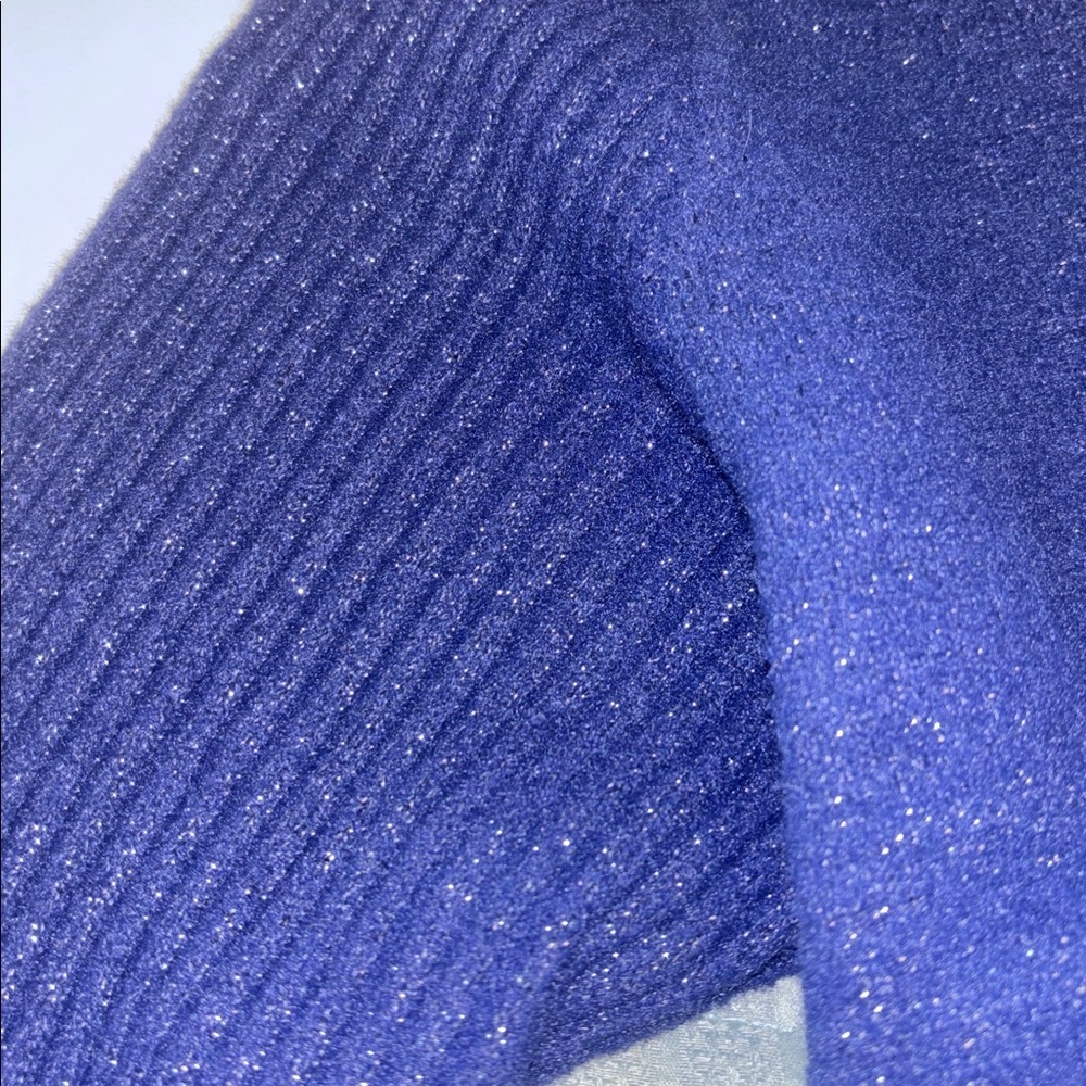 Nanette Lepore Midnight Blue Knit Top METALLIC THREADING THROUGHOUT
PUFF L/S - Picture 13 of 14